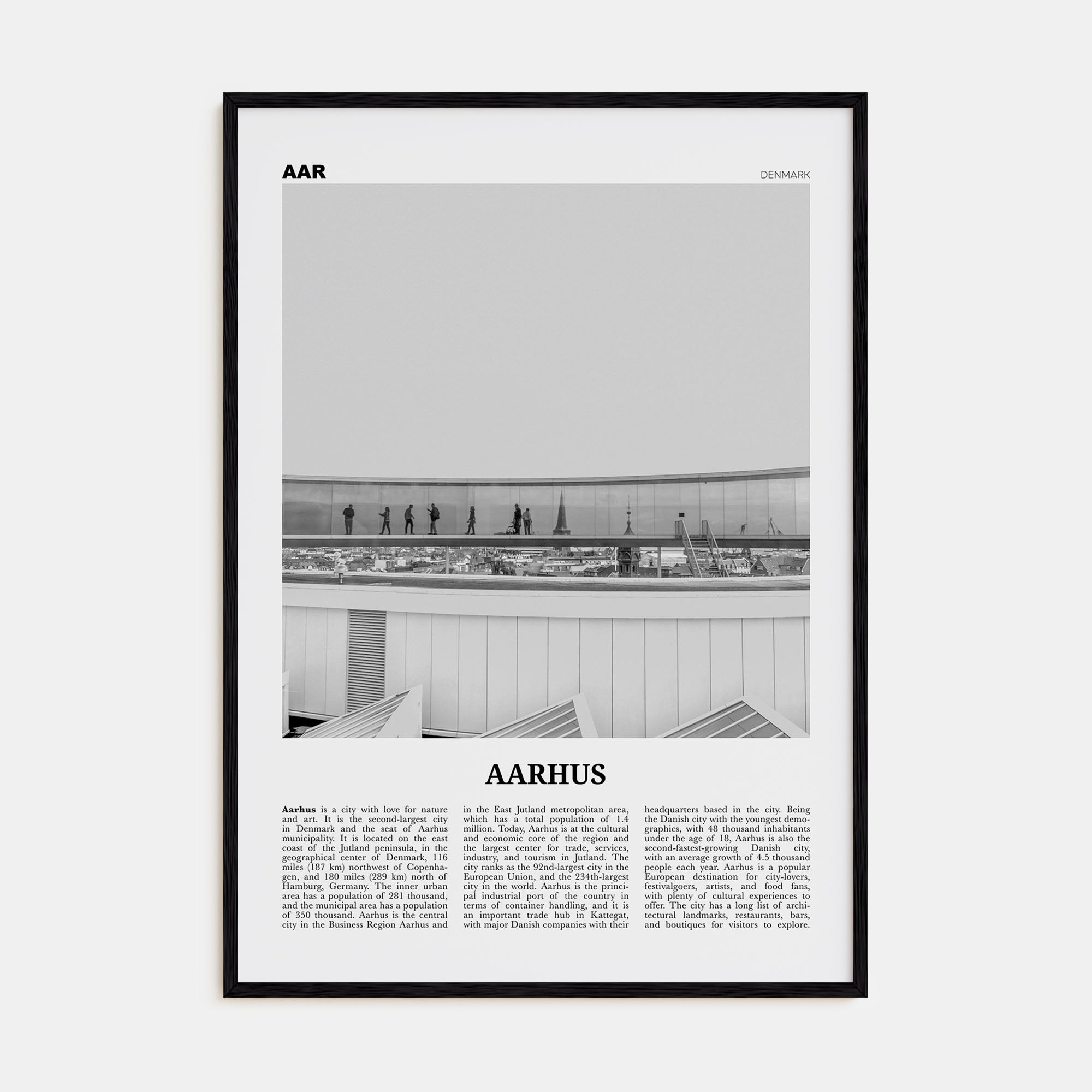 Aarhus Travel B&W No 2 Poster