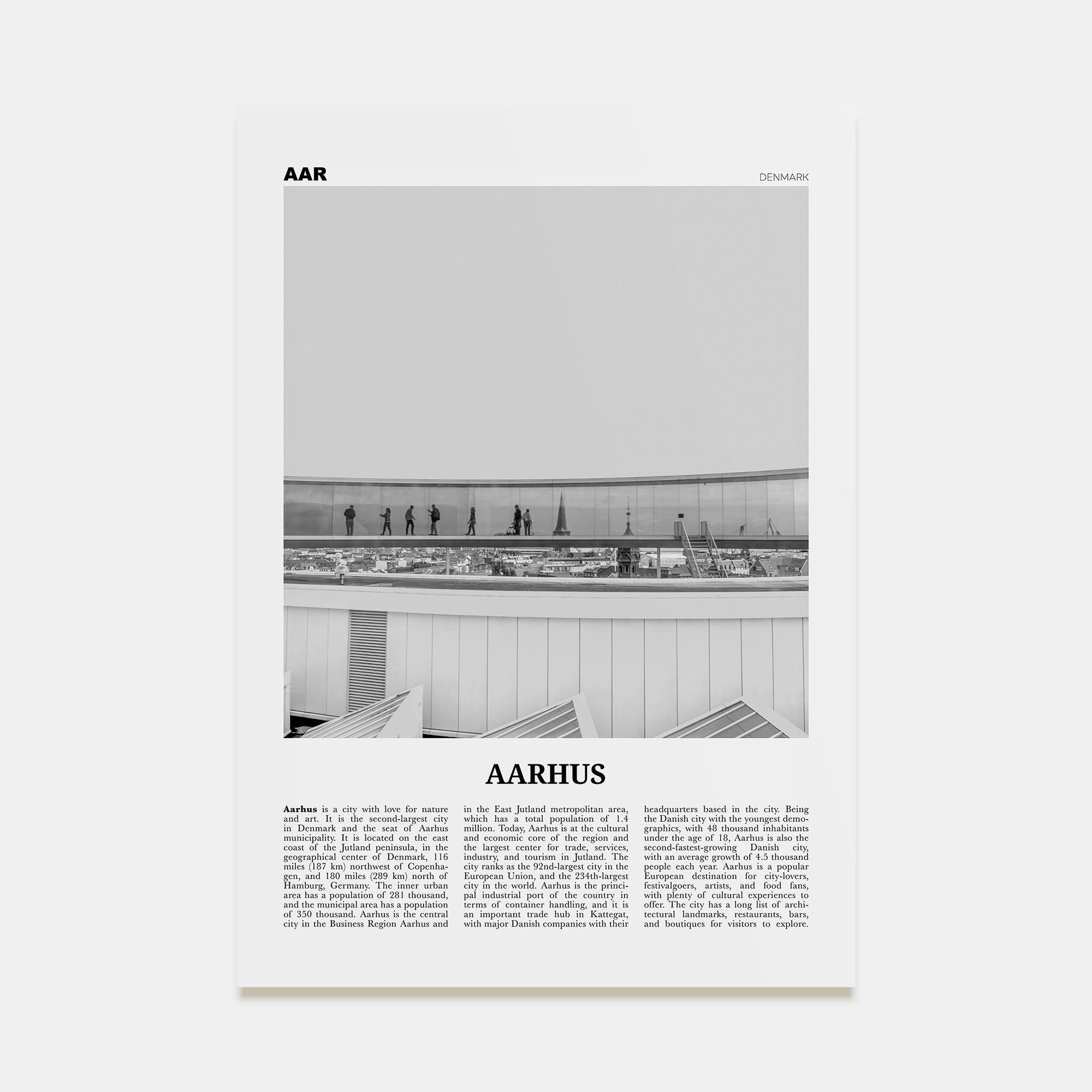 Aarhus Travel B&W No 2 Poster
