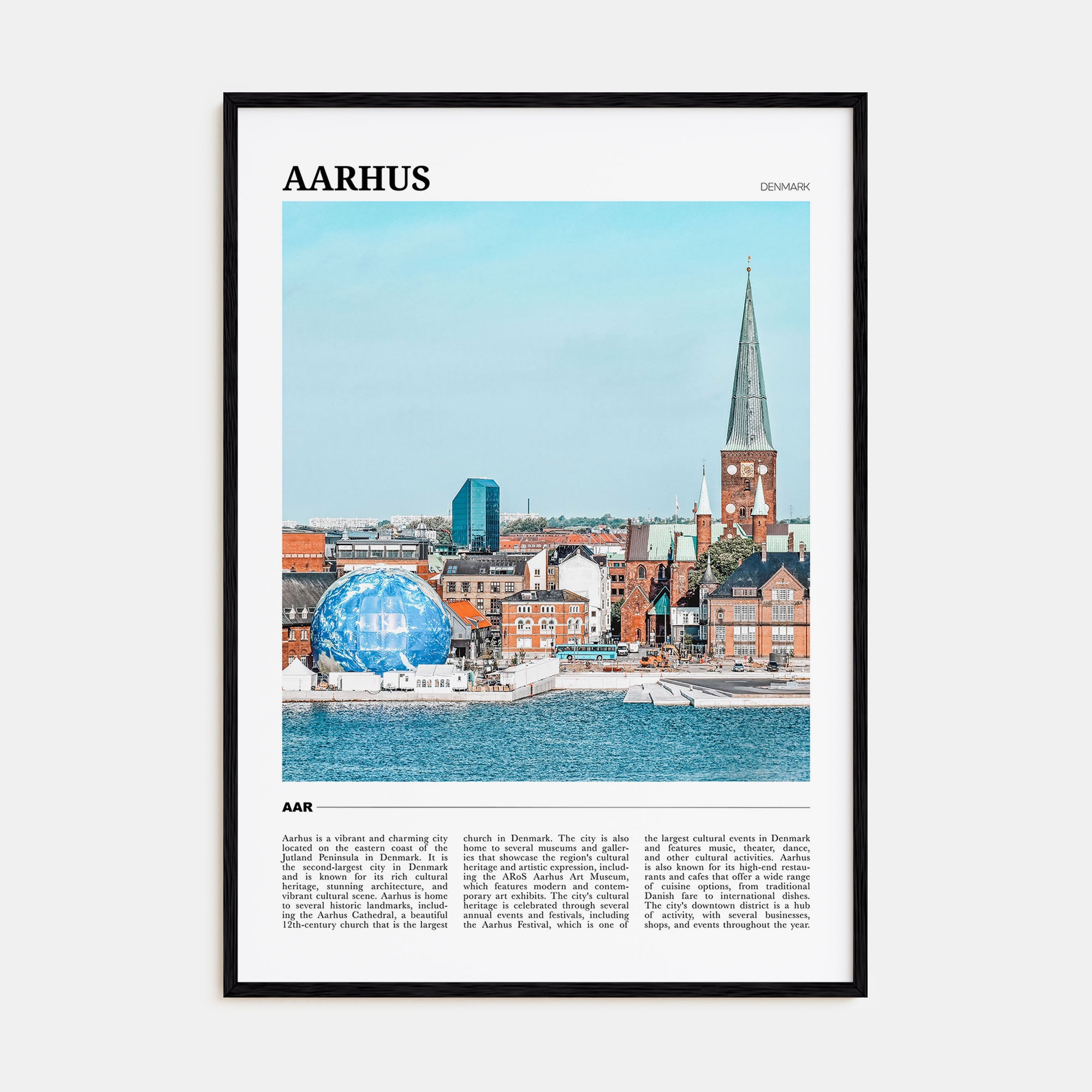 Aarhus Travel Color Poster