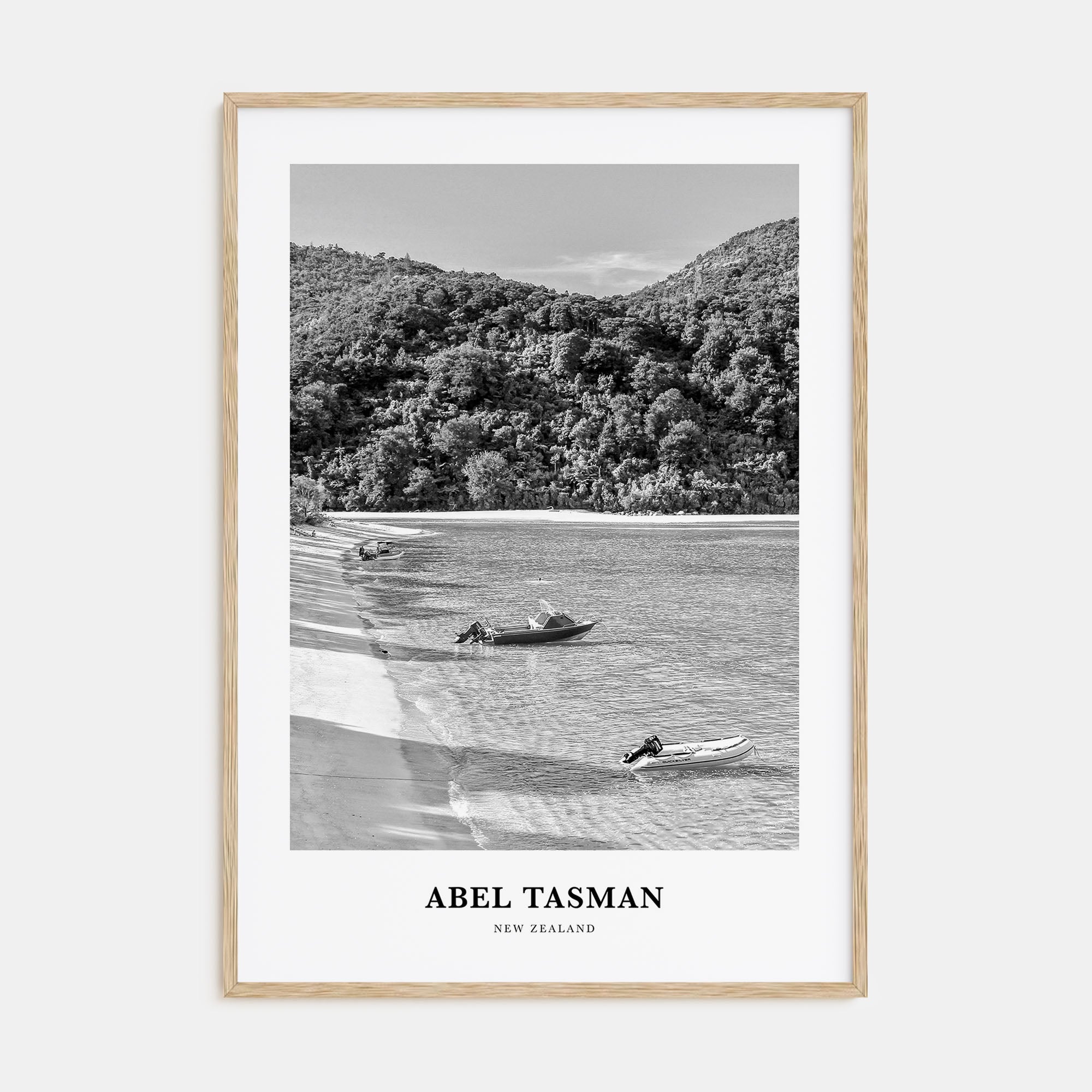 Abel Tasman National Park Portrait B&W Poster