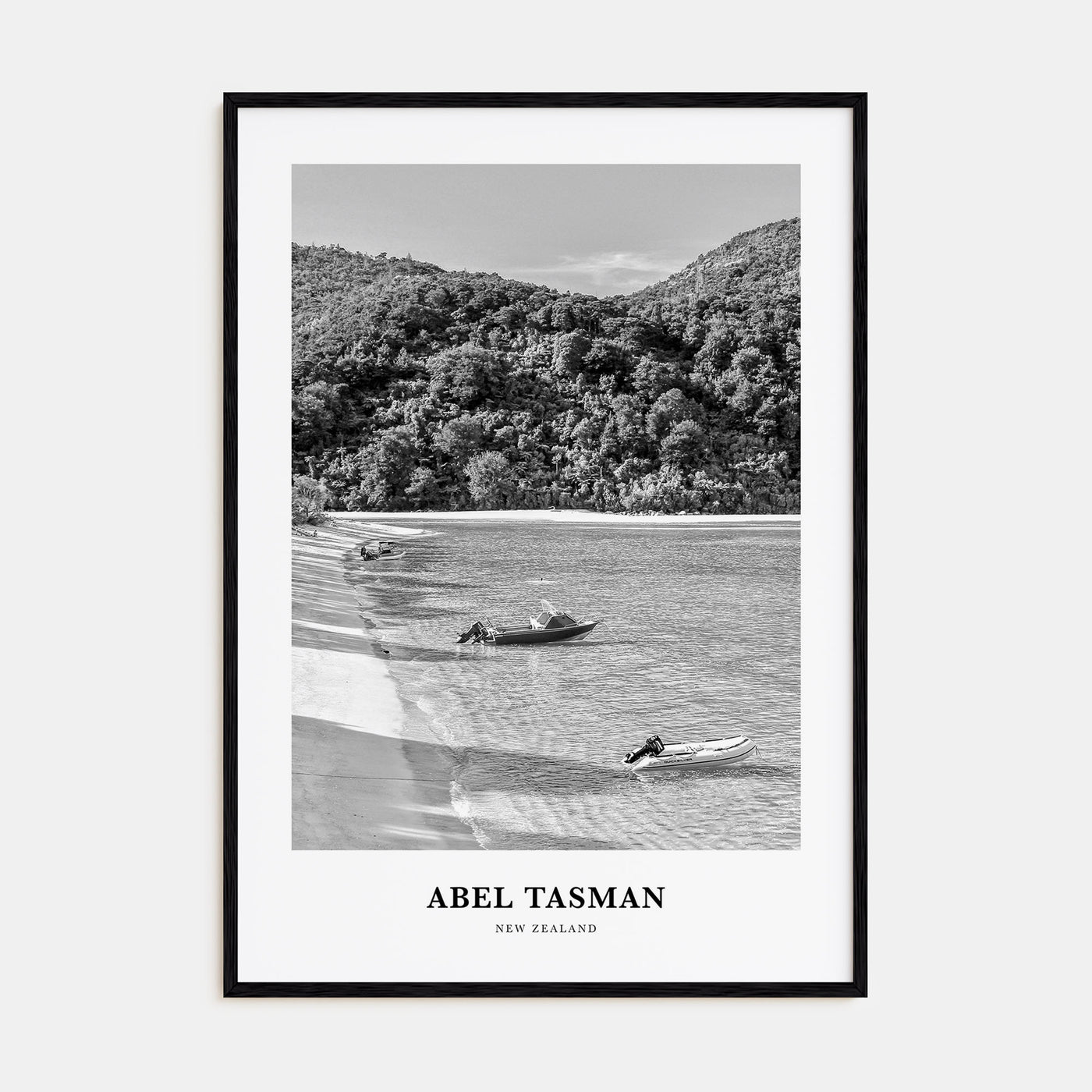 Abel Tasman National Park Portrait B&W Poster