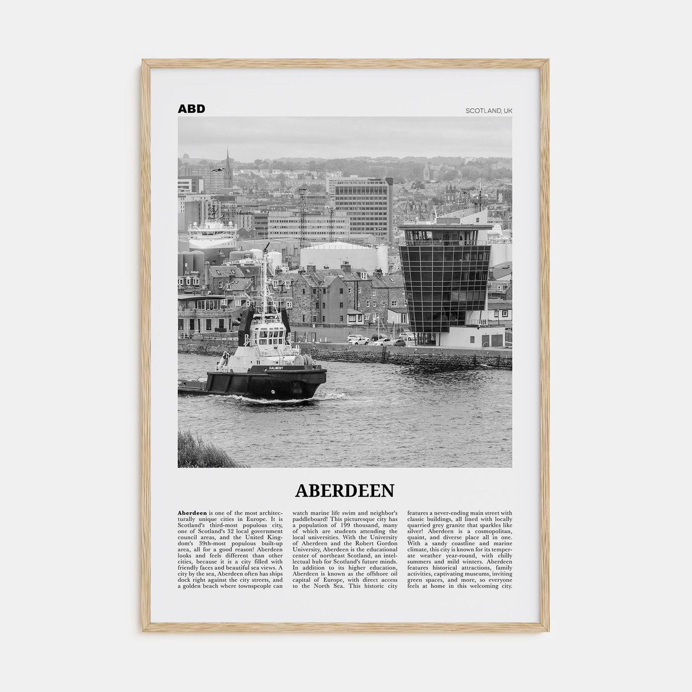 Aberdeen Travel B&W Poster