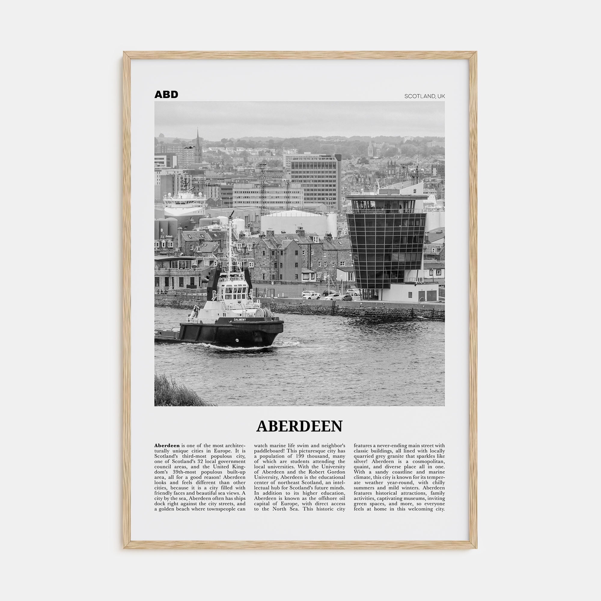Aberdeen Travel B&W Poster