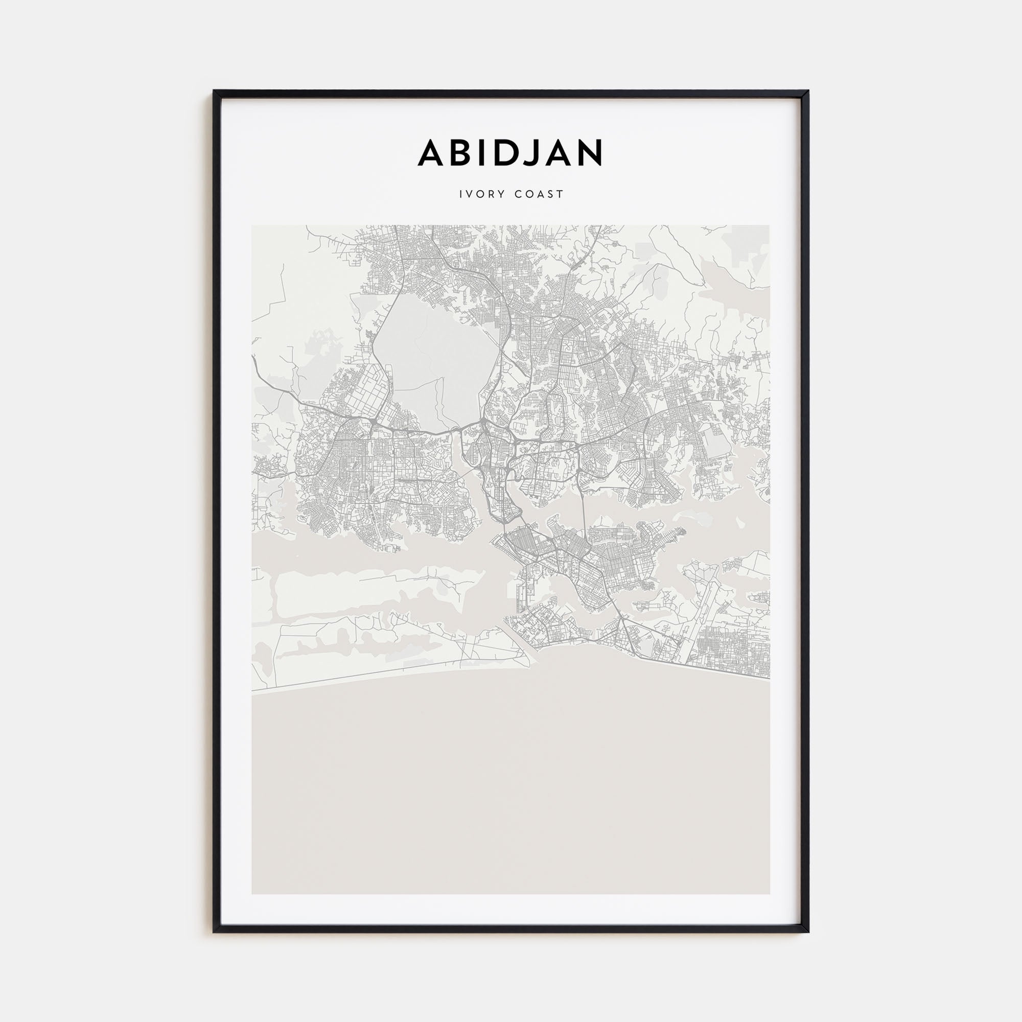 Abidjan Map Portrait Poster
