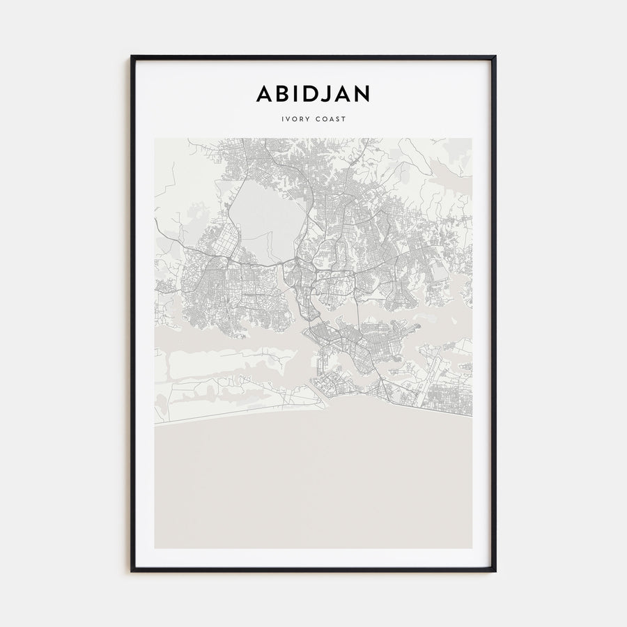 Abidjan Map Portrait Poster