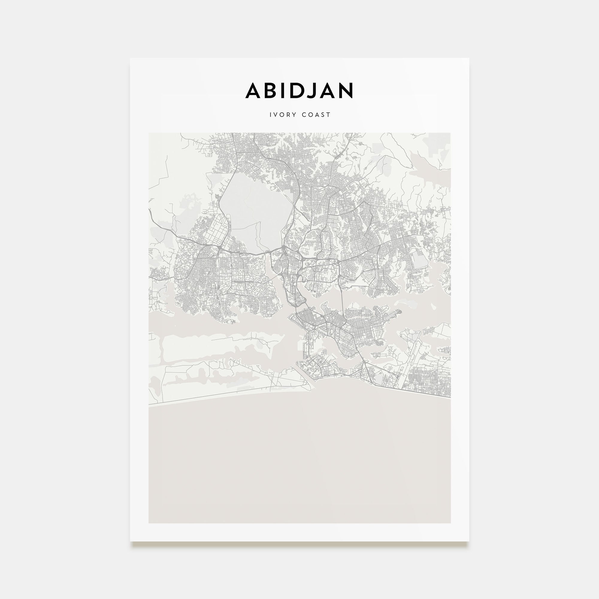 Abidjan Map Portrait Poster