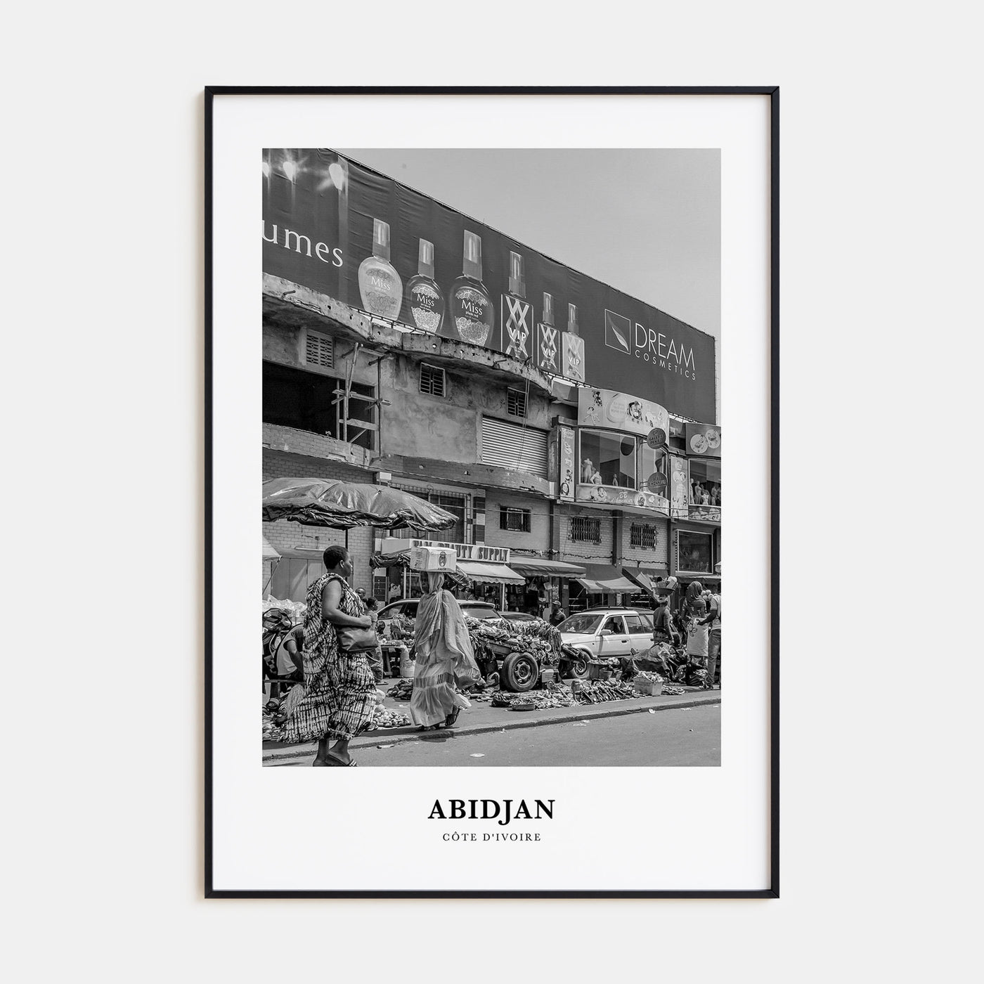 Abidjan Portrait B&W Poster