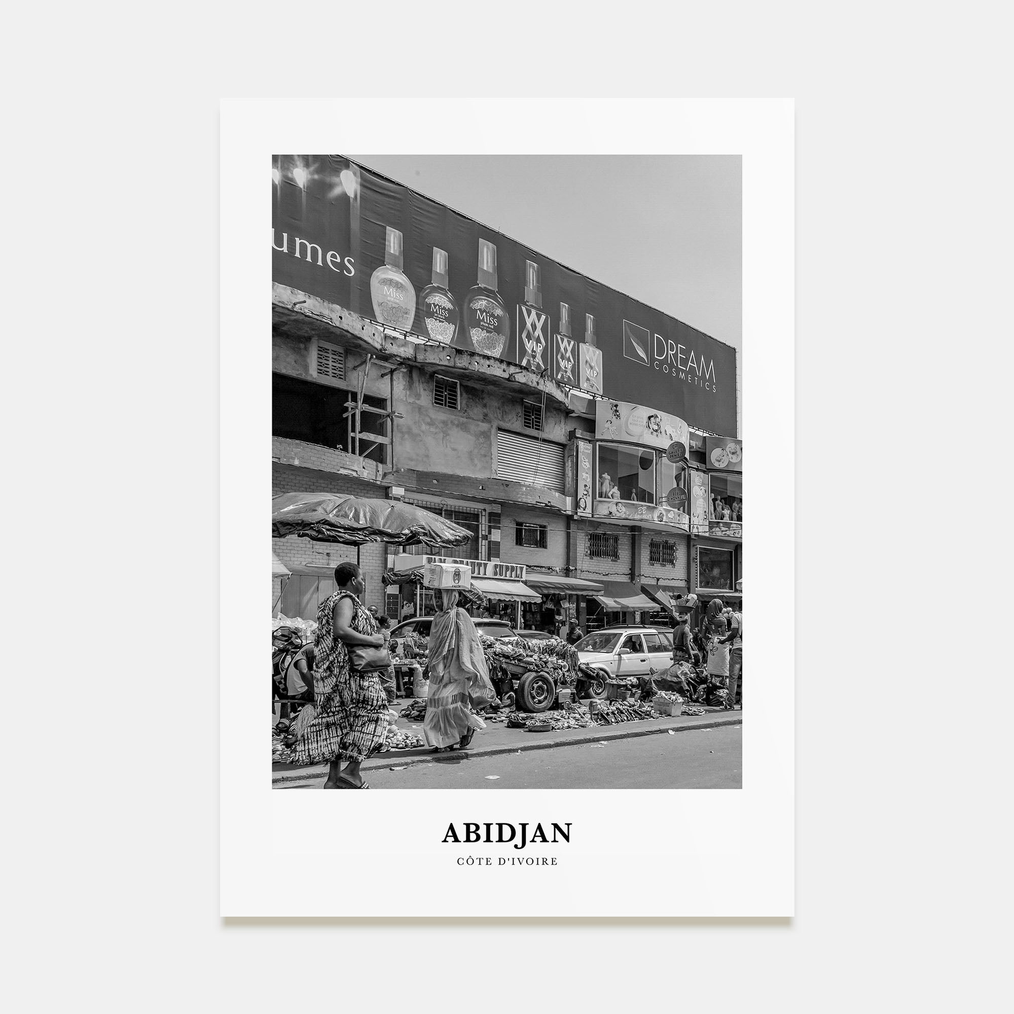 Abidjan Portrait B&W Poster