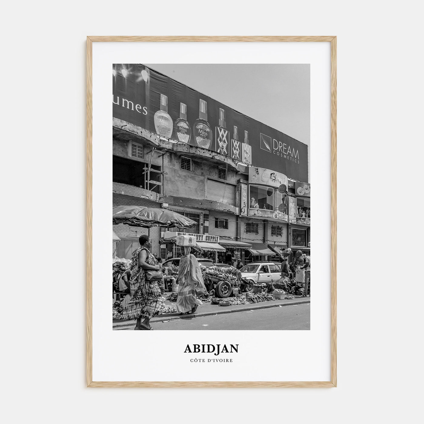 Abidjan Portrait B&W Poster