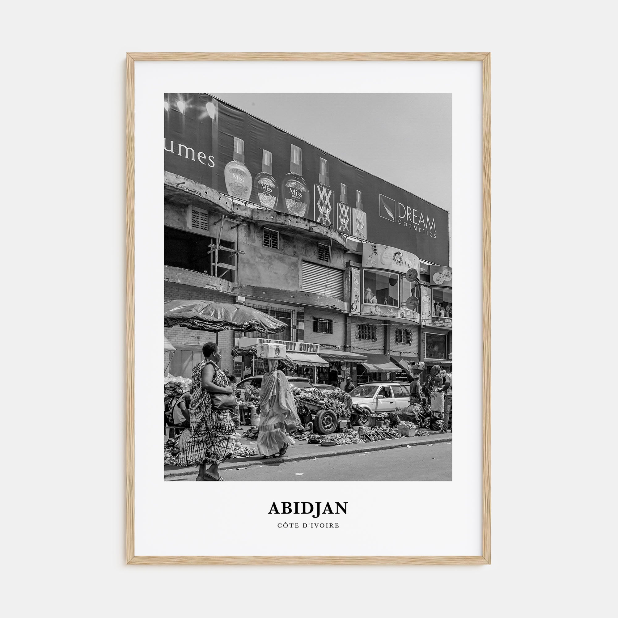 Abidjan Portrait B&W Poster