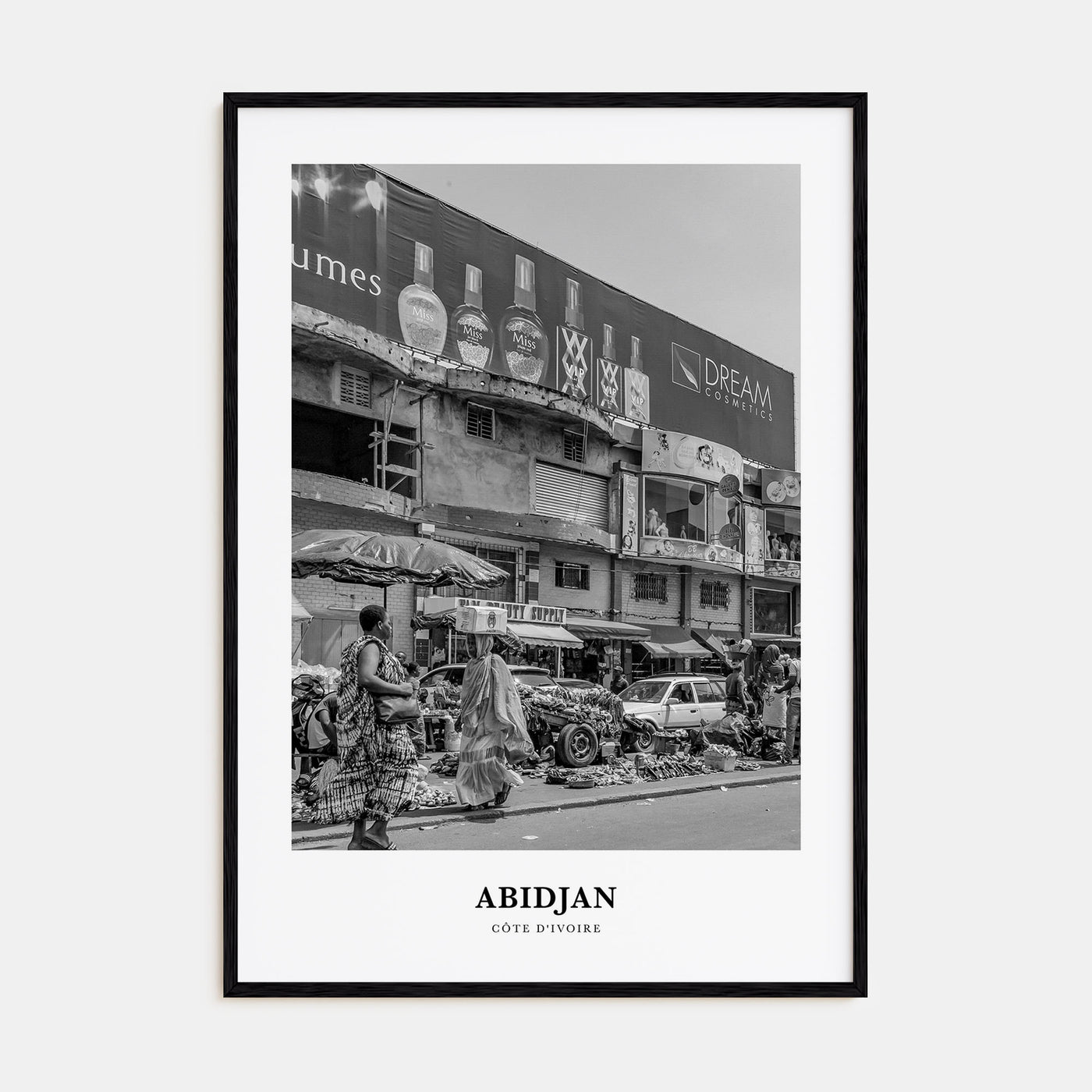Abidjan Portrait B&W Poster