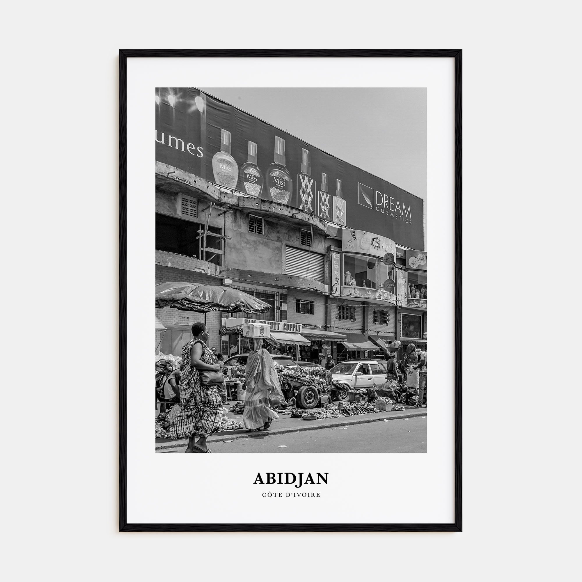 Abidjan Portrait B&W Poster
