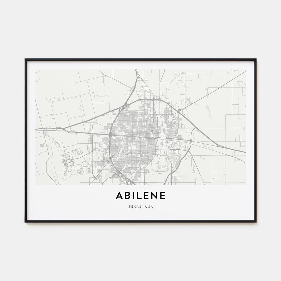 Abilene Map Landscape Poster