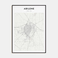 Abilene Map Portrait Poster