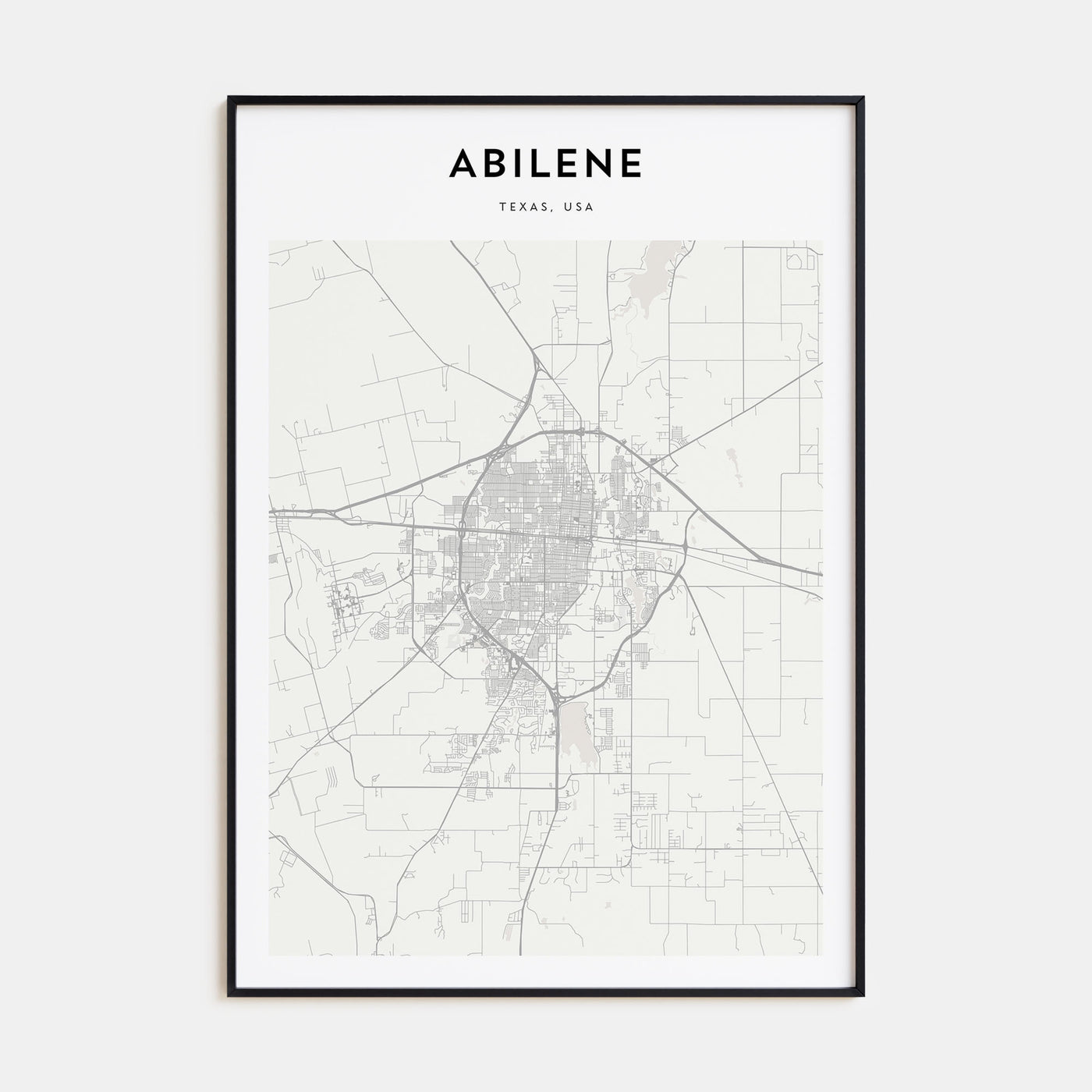 Abilene Map Portrait Poster