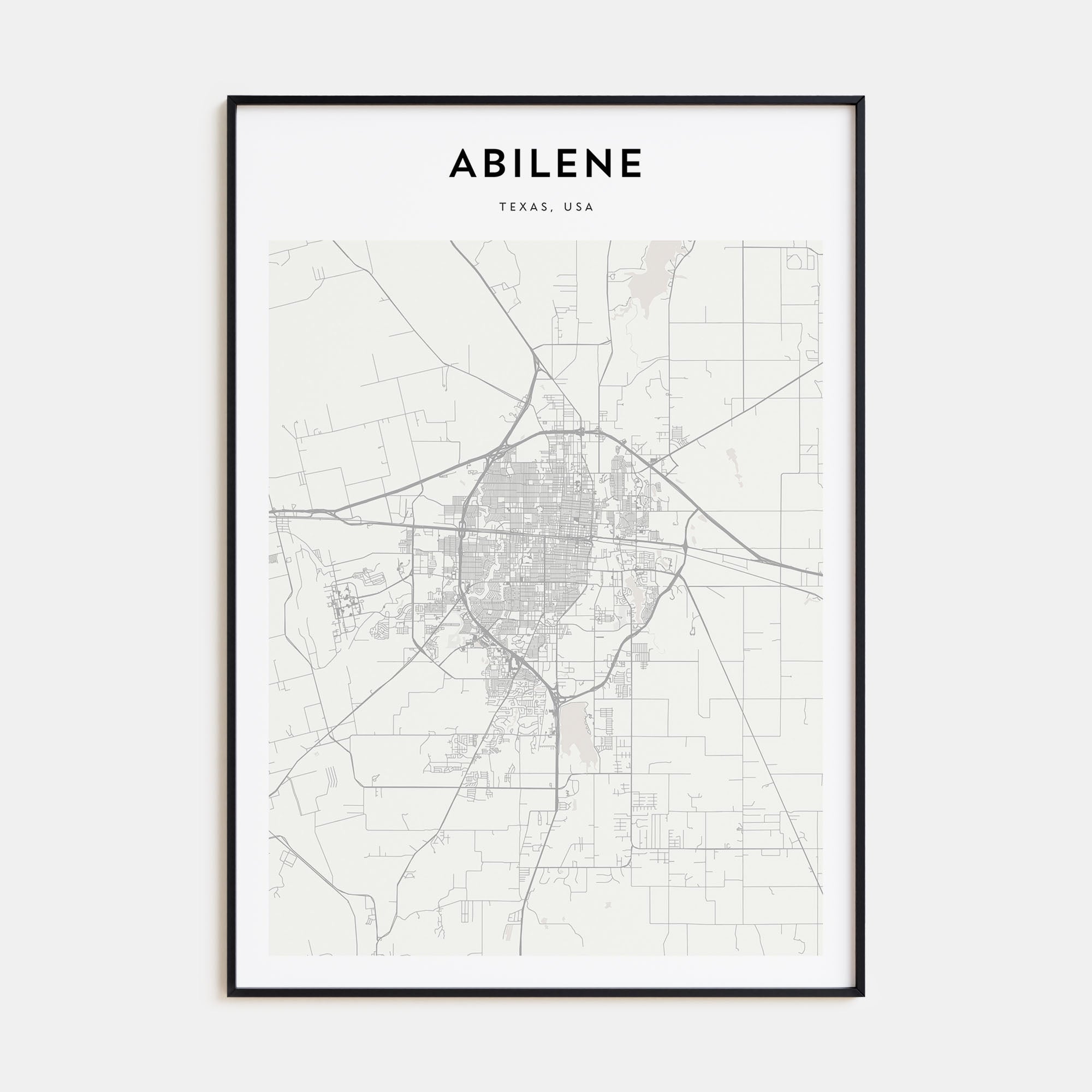 Abilene Map Portrait Poster