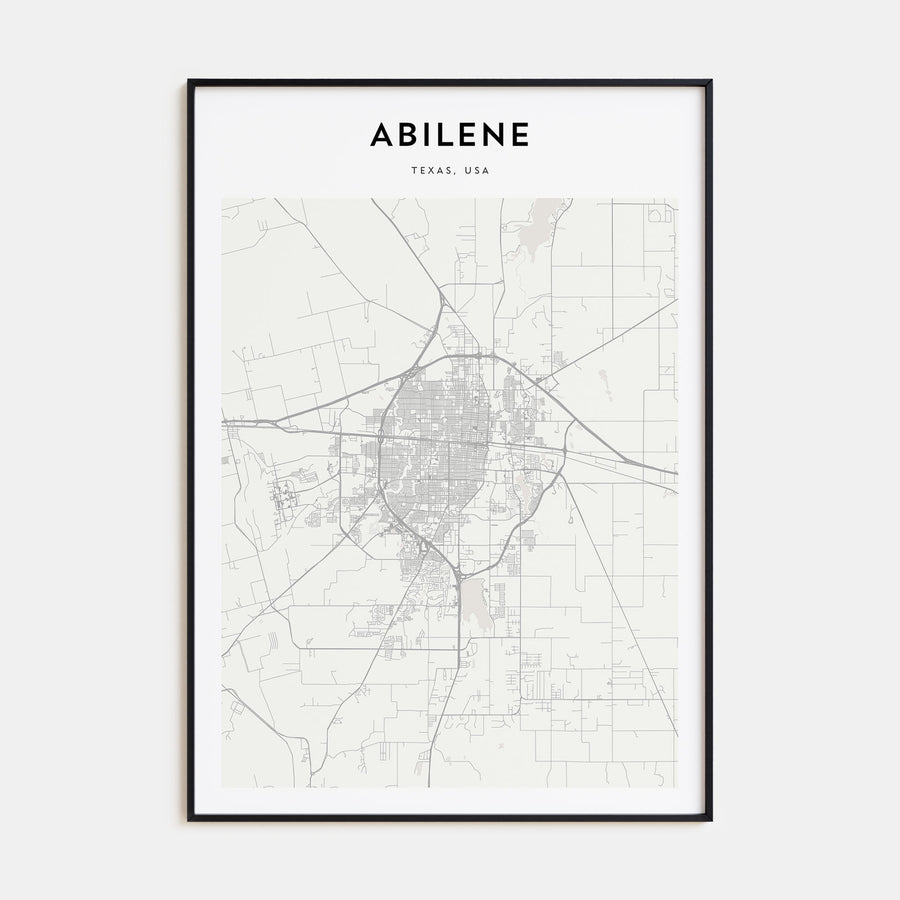 Abilene Map Portrait Poster