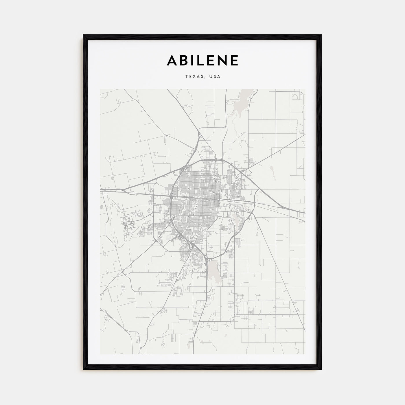 Abilene Map Portrait Poster
