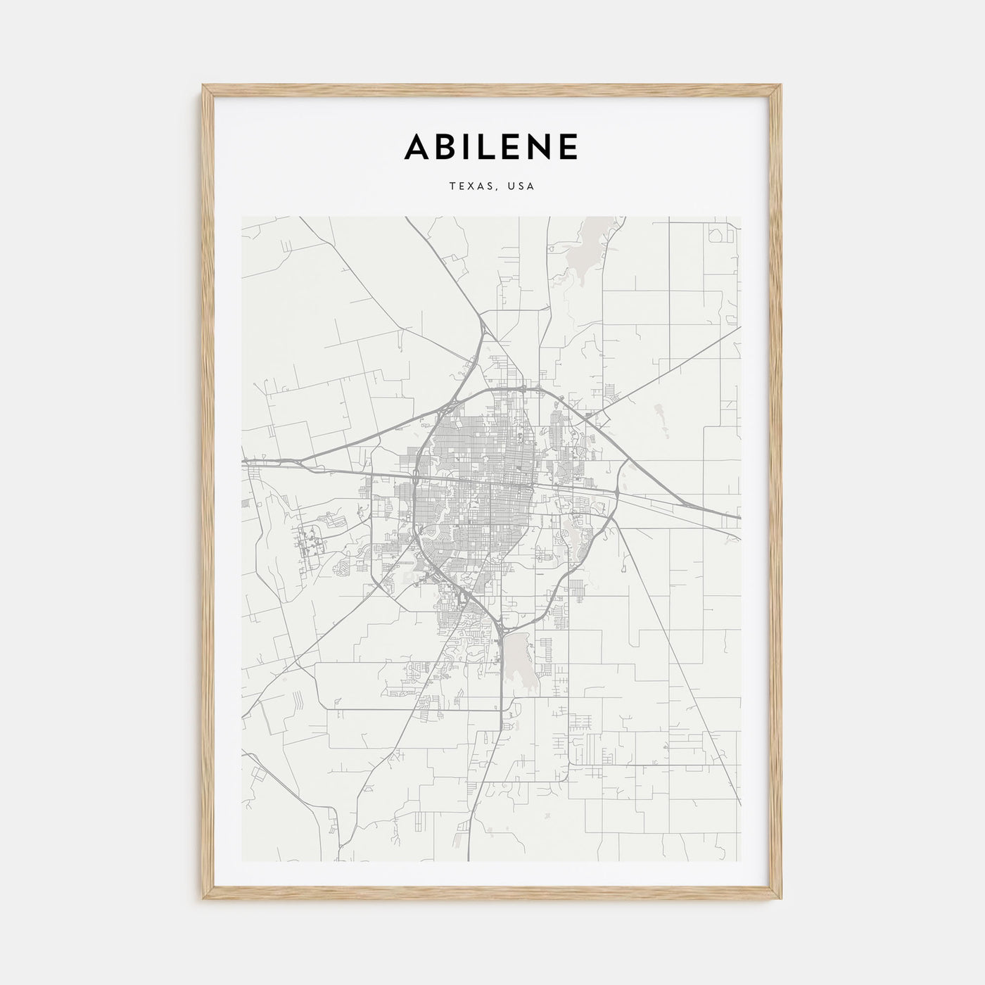 Abilene Map Portrait Poster