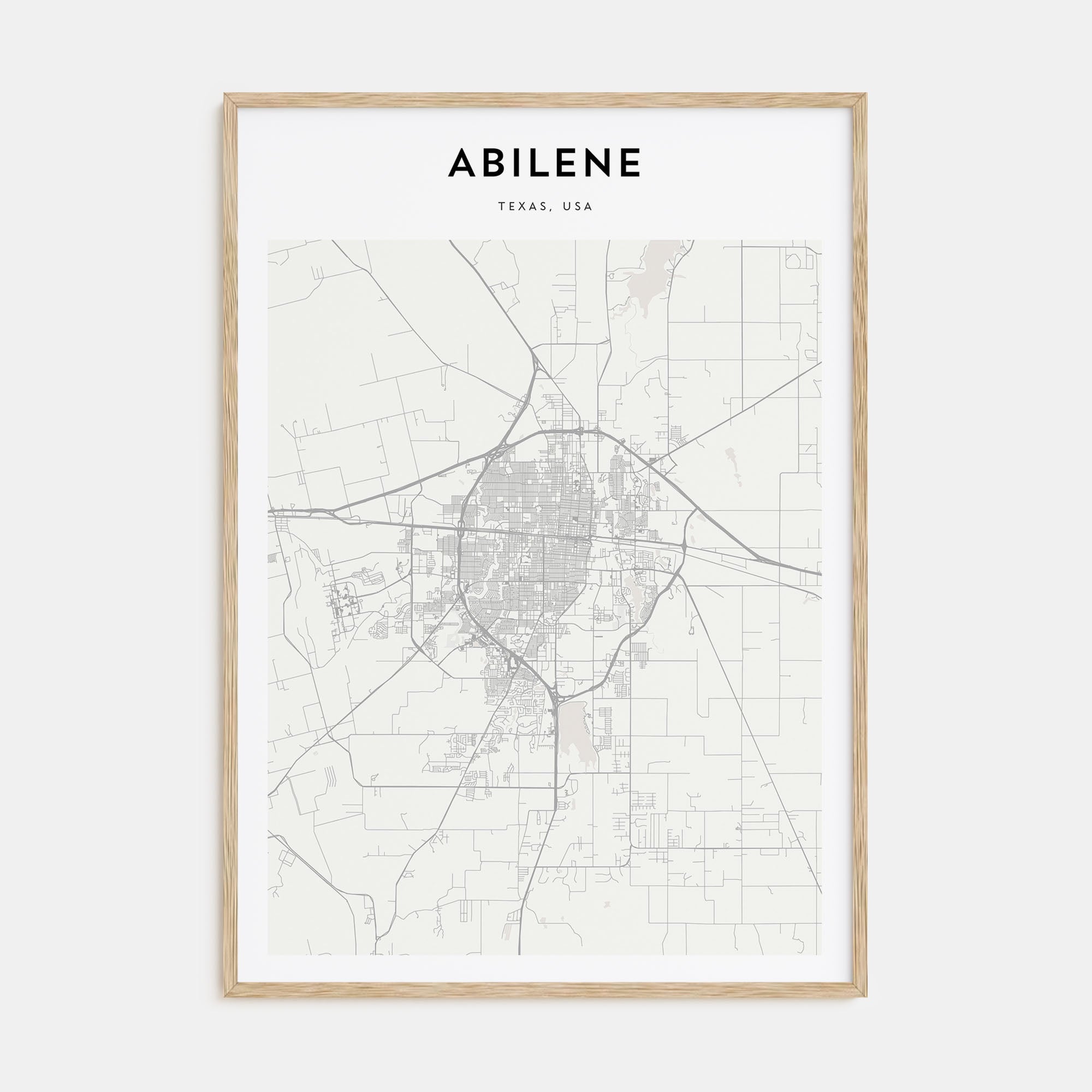 Abilene Map Portrait Poster