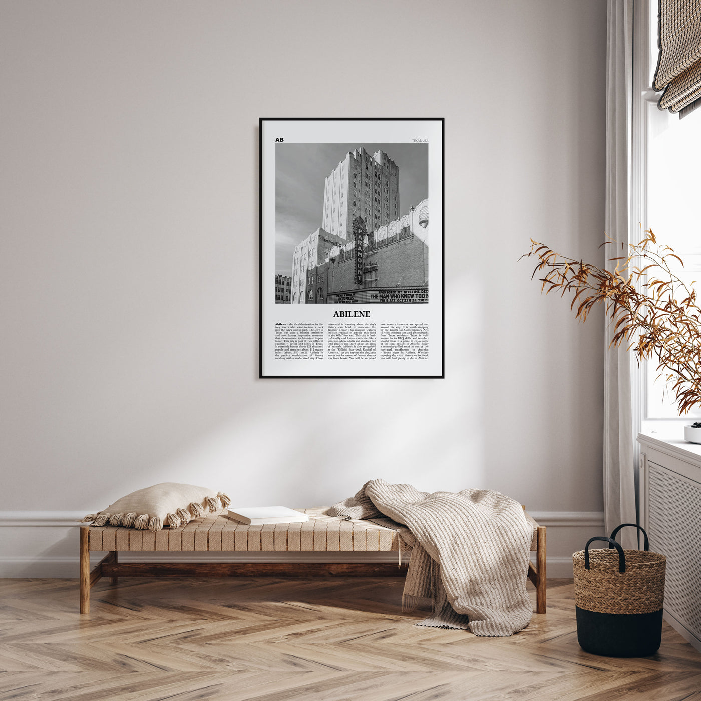 Abilene Travel B&W Poster