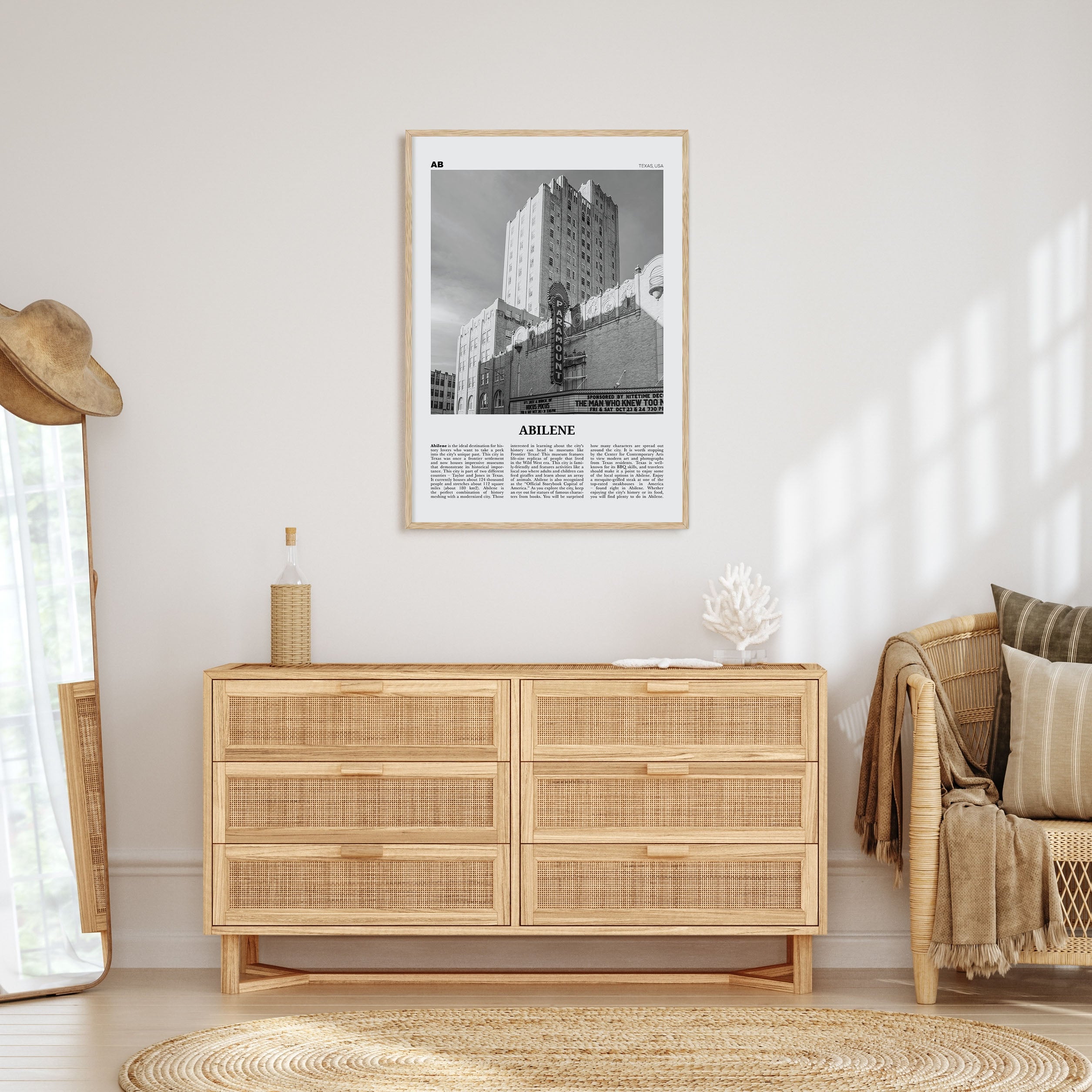 Abilene Travel B&W Poster