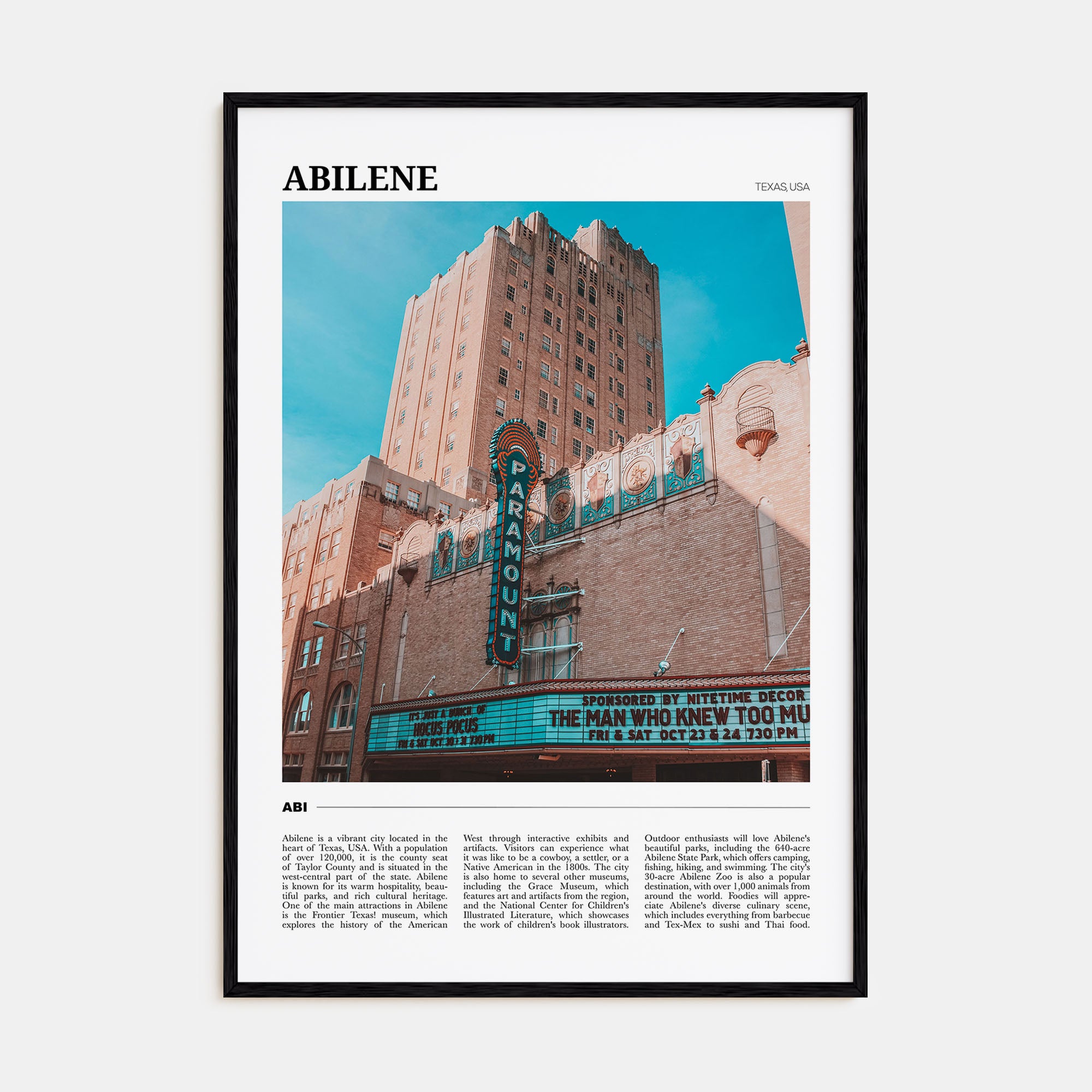 Abilene Travel Color Poster