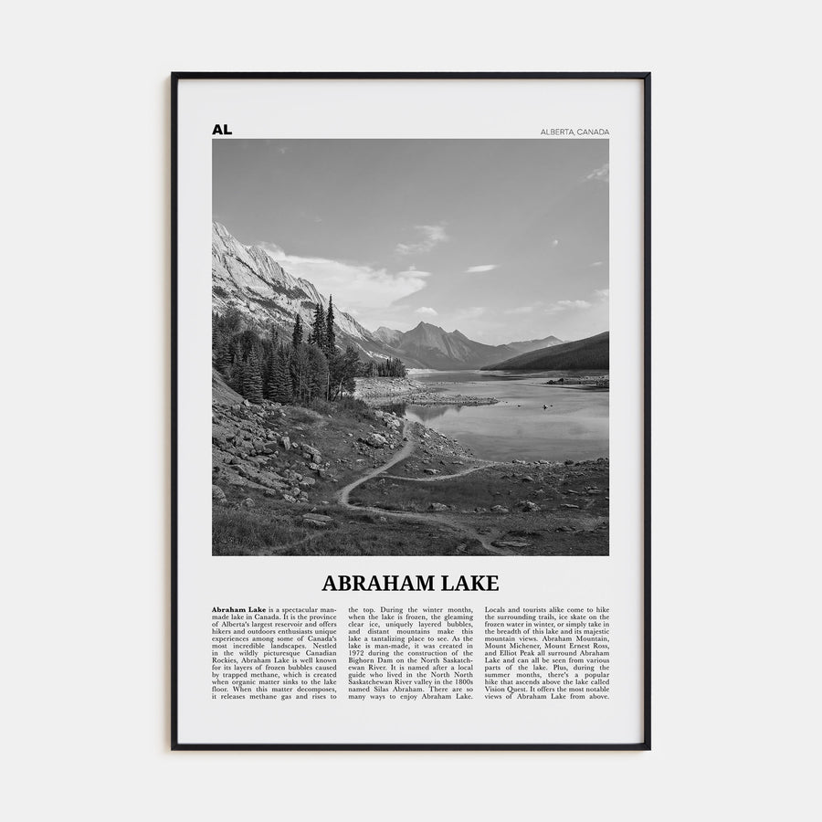 Abraham Lake Travel B&W Poster