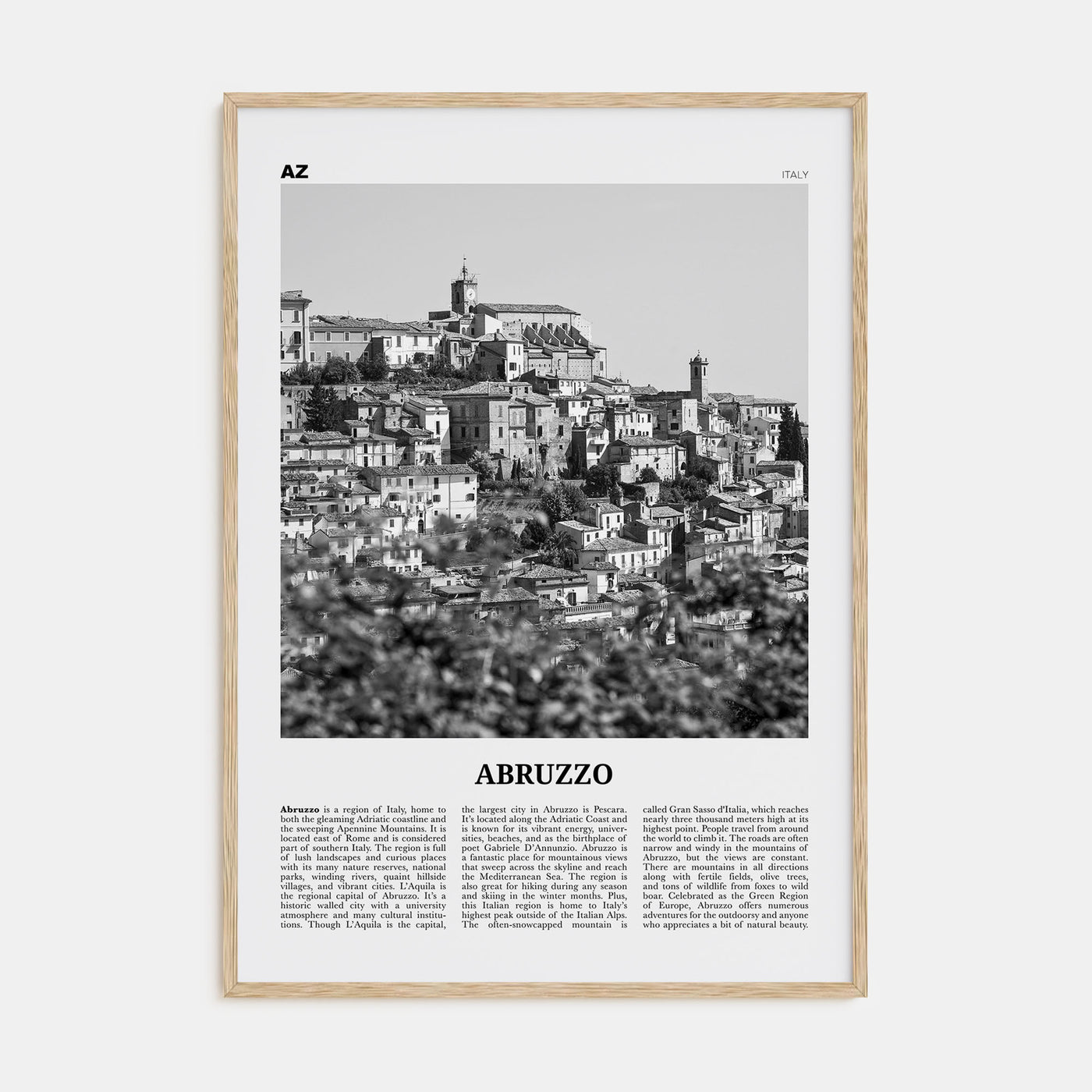 Abruzzo Travel B&W No 2 Poster