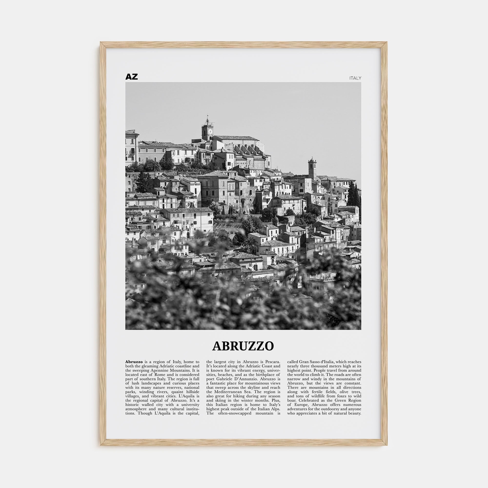 Abruzzo Travel B&W No 2 Poster