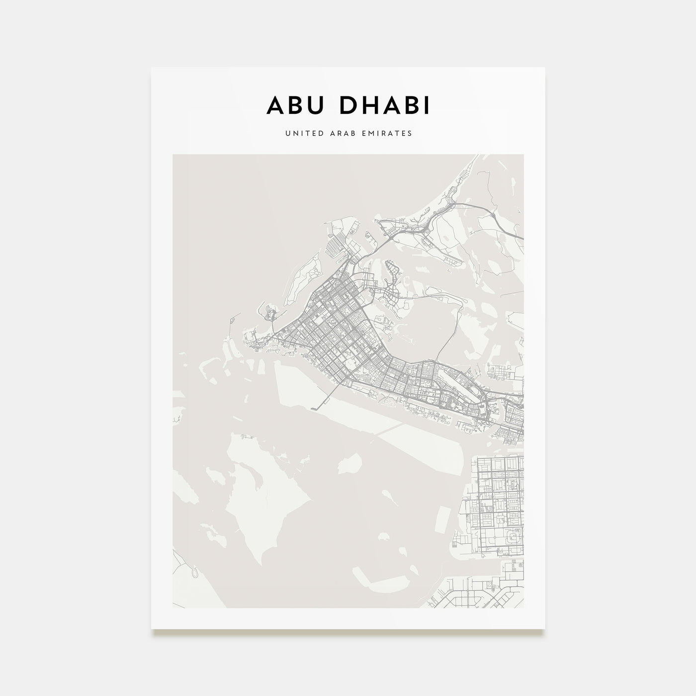 Abu Dhabi Map Portrait Poster
