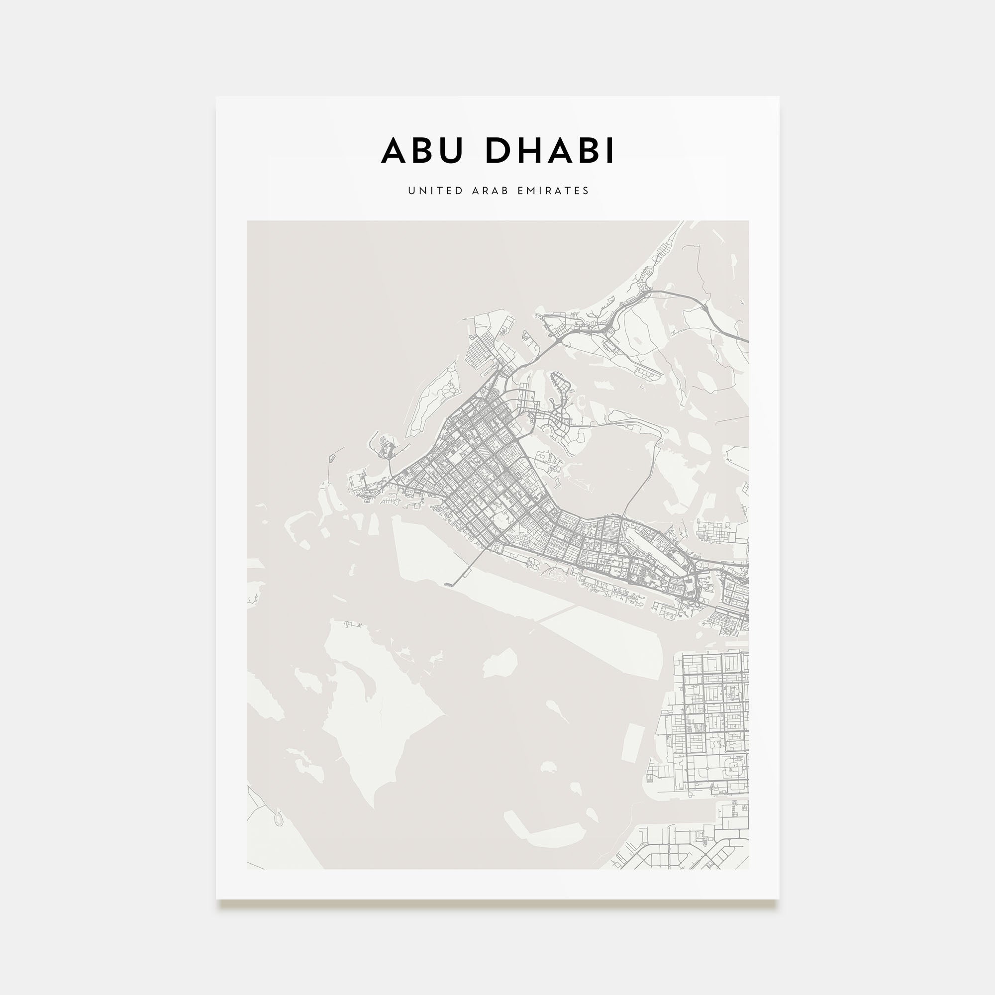 Abu Dhabi Map Portrait Poster