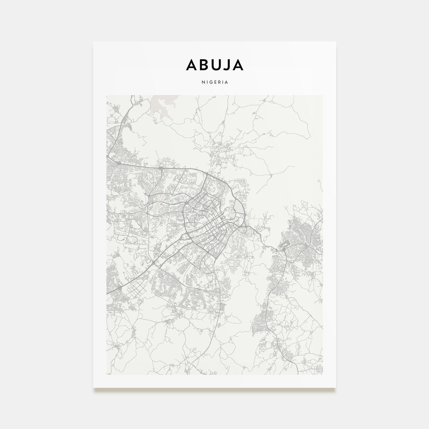 Abuja Map Portrait Poster