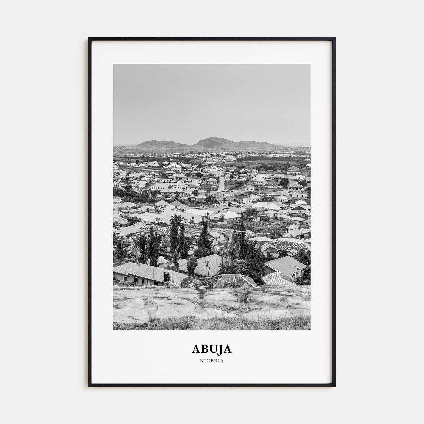 Abuja Portrait B&W Poster