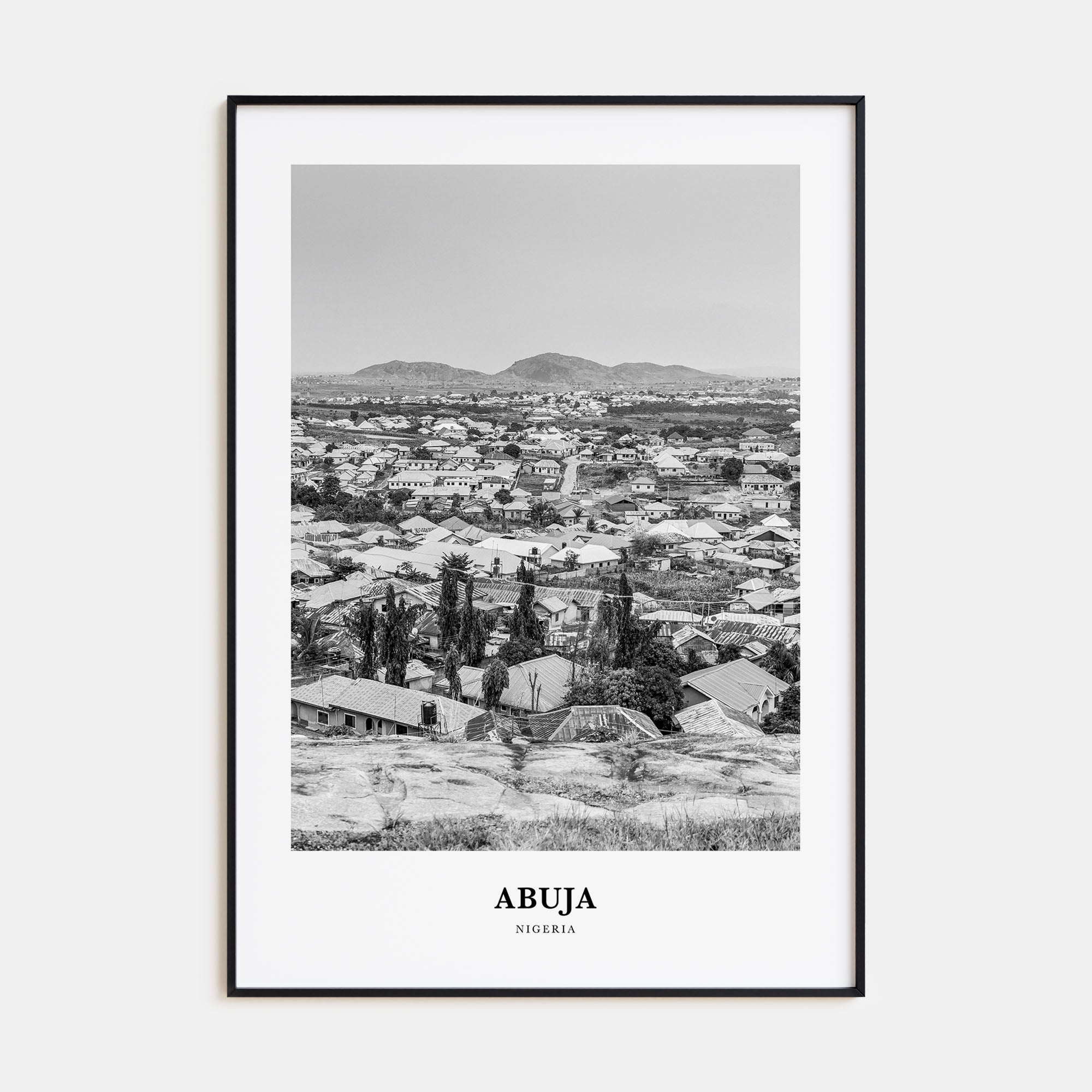 Abuja Portrait B&W Poster