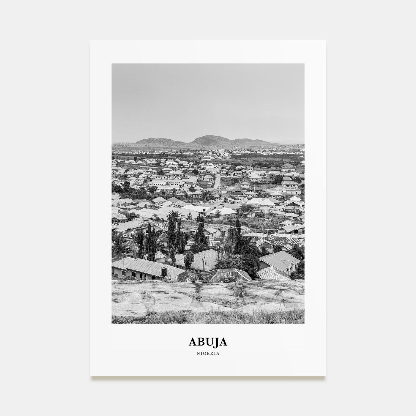 Abuja Portrait B&W Poster
