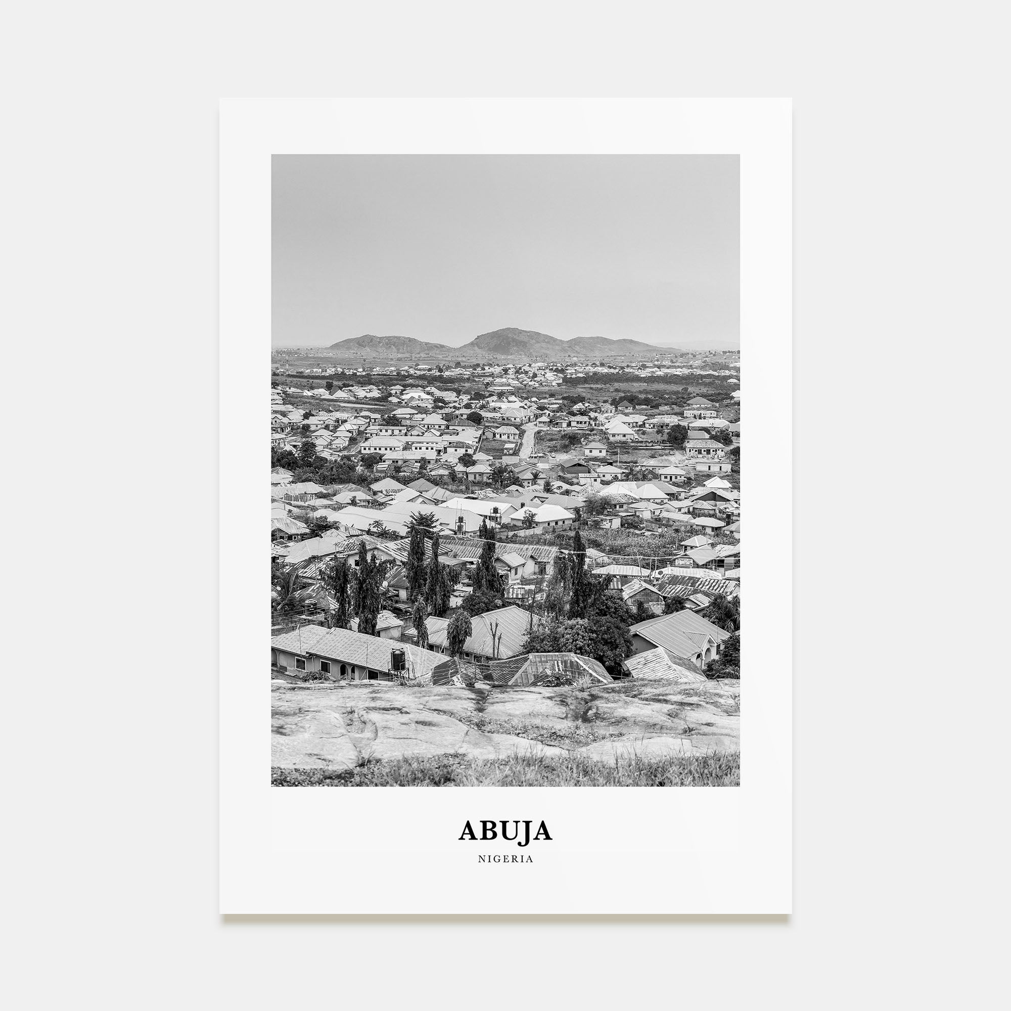 Abuja Portrait B&W Poster