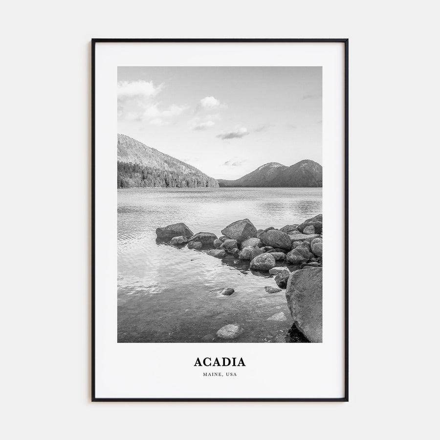 Acadia National Park Portrait B&W Poster