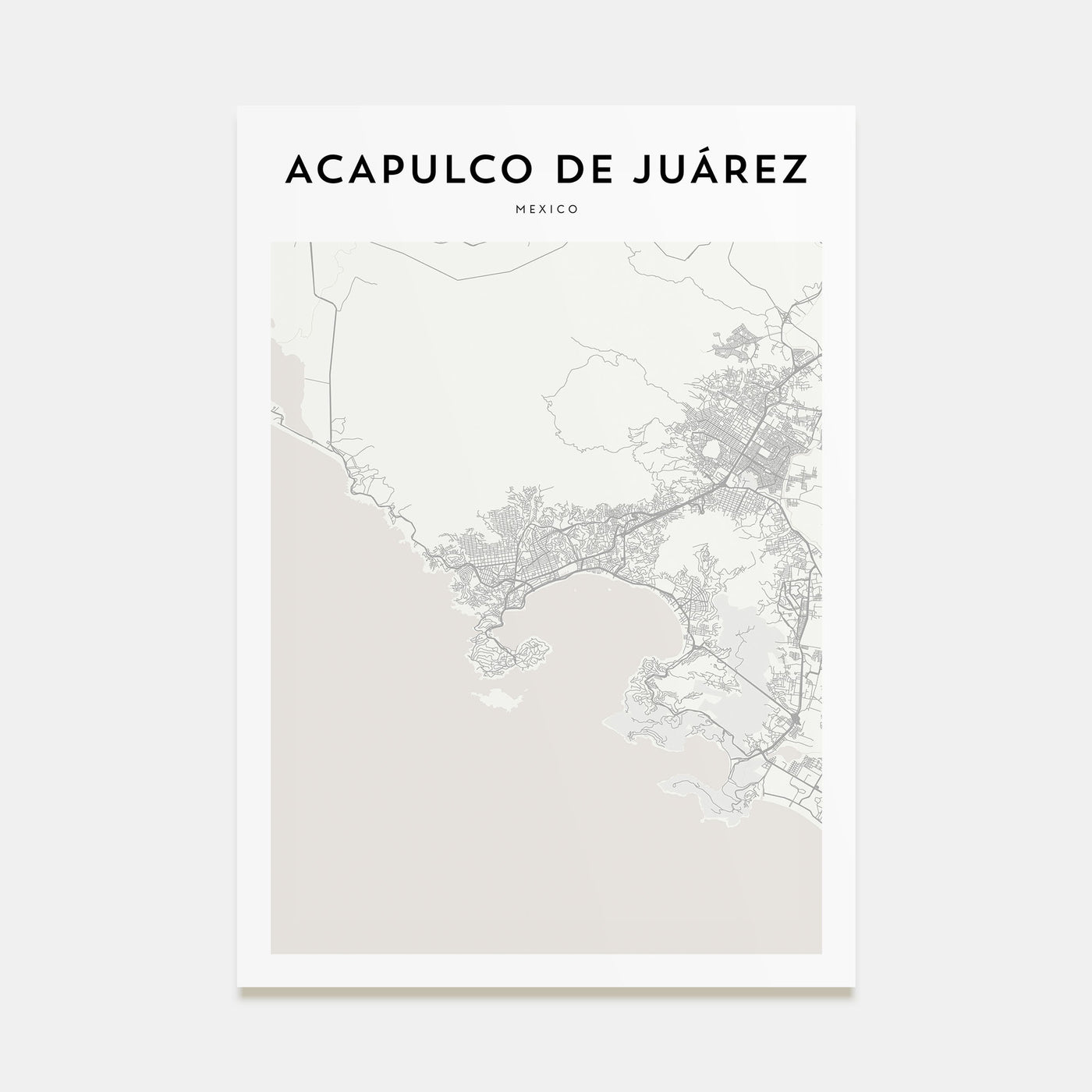 Acapulco de Juárez Map Portrait Poster