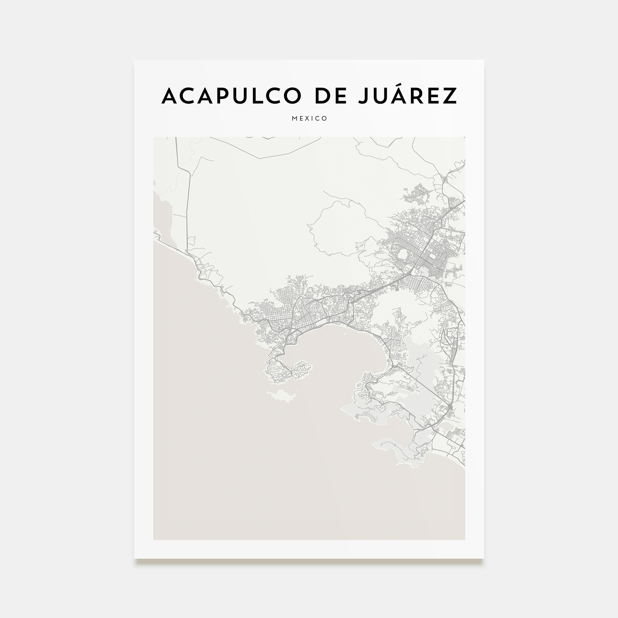 Acapulco de Juárez Map Portrait Poster