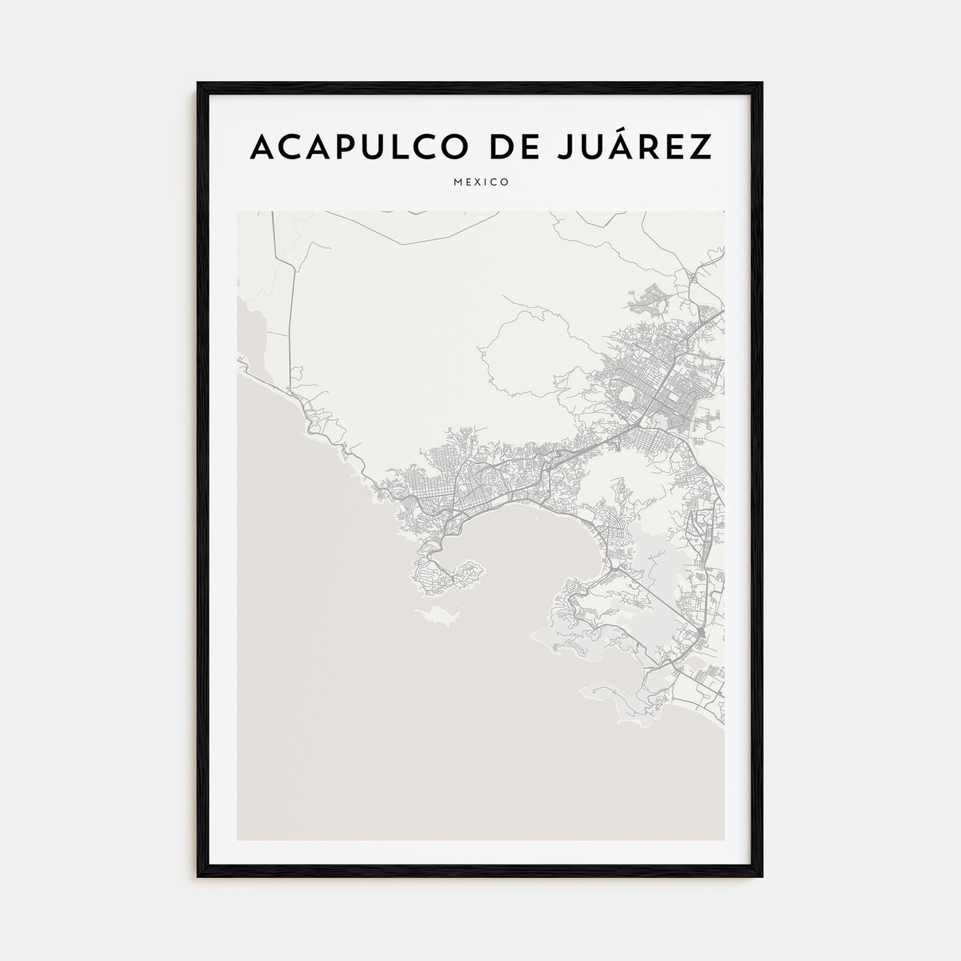 Acapulco de Juárez Map Portrait Poster