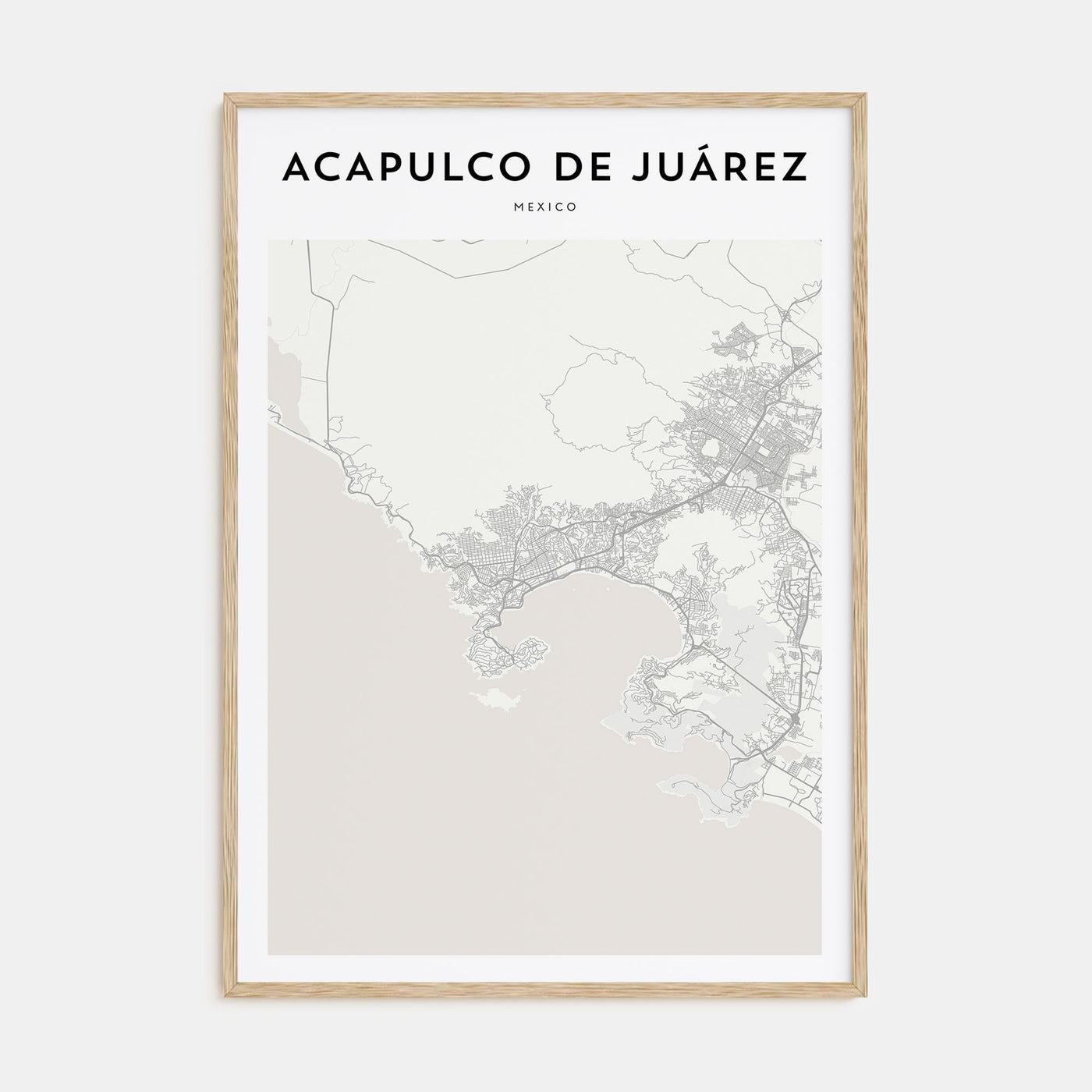 Acapulco de Juárez Map Portrait Poster