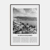 Acapulco de Juárez Travel B&W Poster