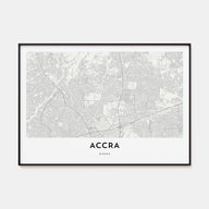 Accra Map Landscape Poster
