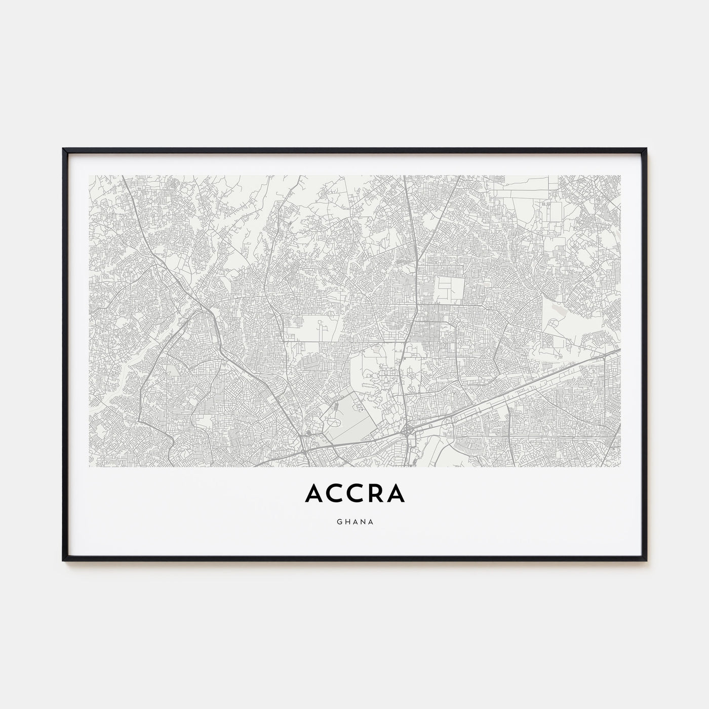 Accra Map Landscape Poster