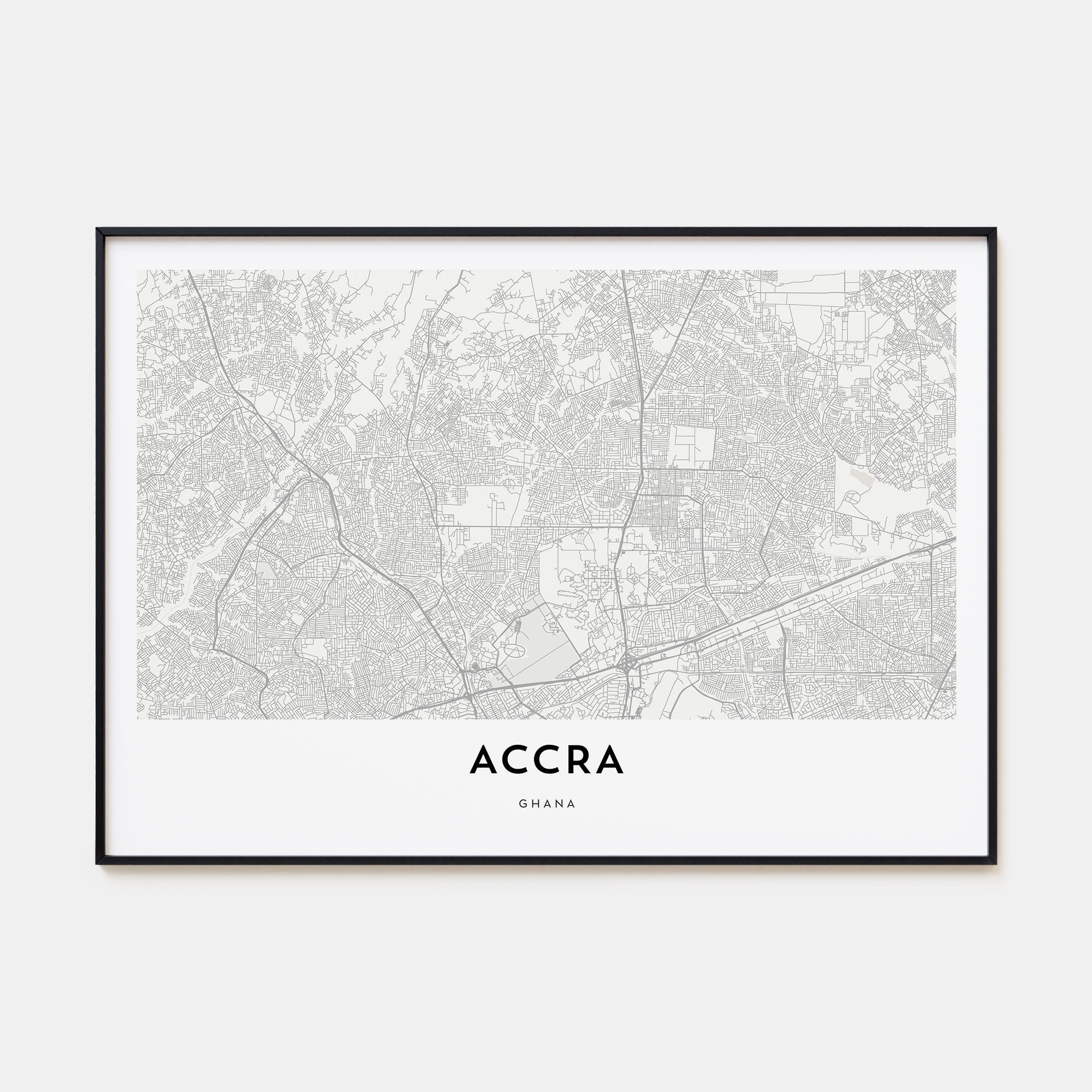 Accra Map Landscape Poster