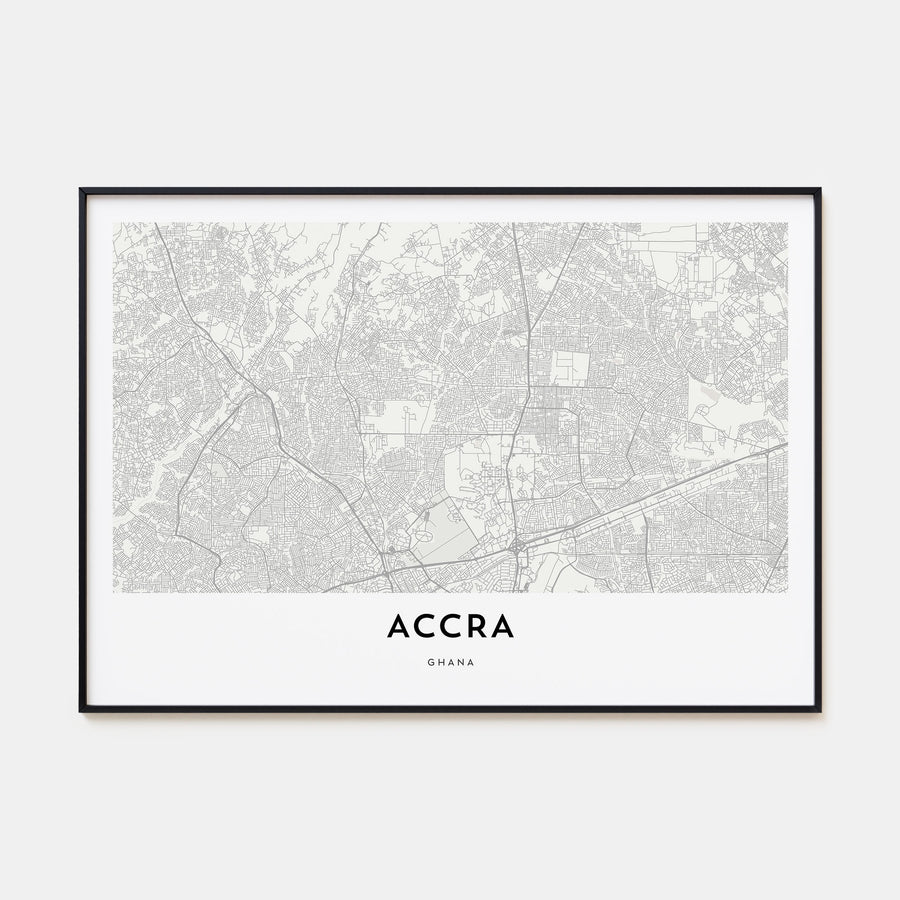 Accra Map Landscape Poster