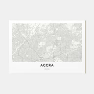 Accra Map Landscape Poster
