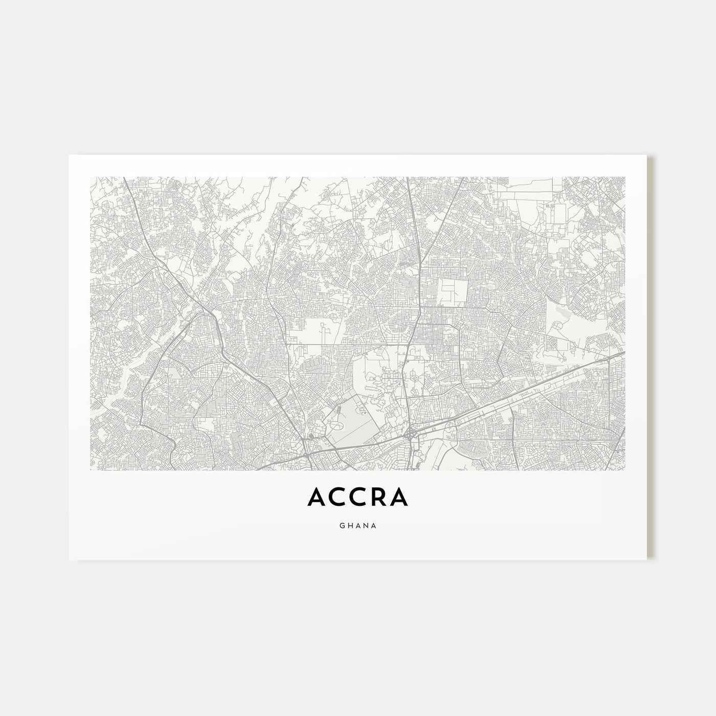 Accra Map Landscape Poster