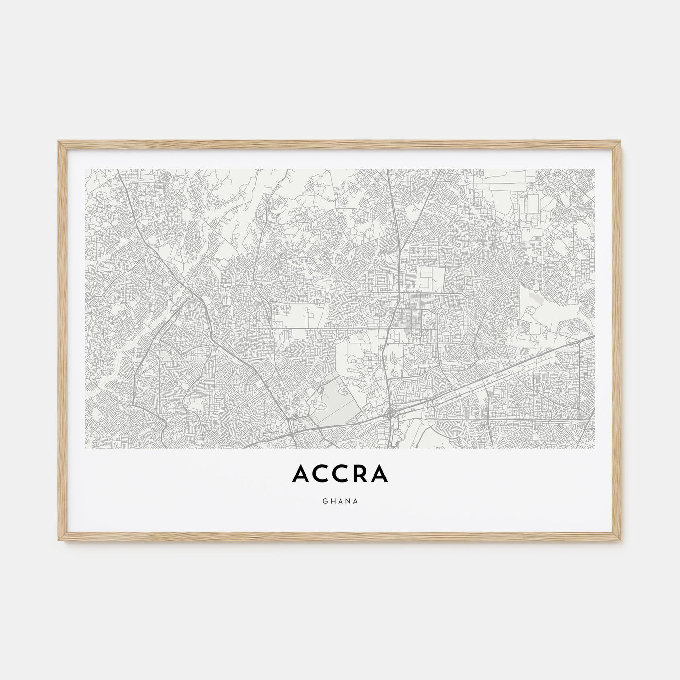 Accra Map Landscape Poster